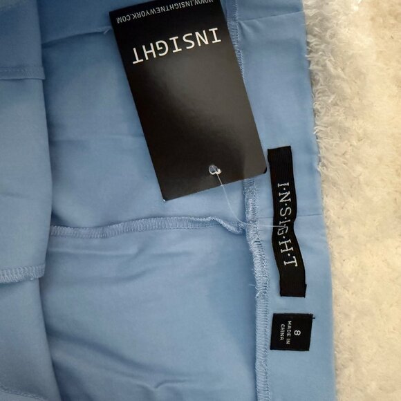 Insight Trousers Size 8 Light Blue Stretch Cotton Slim Fit Trousers with Front S - Picture 6 of 10